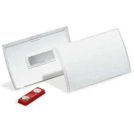 DURABLE OFFICE PRODUCTS Durable 821519, Click-Fold Convex Name Badge Holder, Double Magnets, 3 3/4 X 2 1/4, Clear,  DBL821519